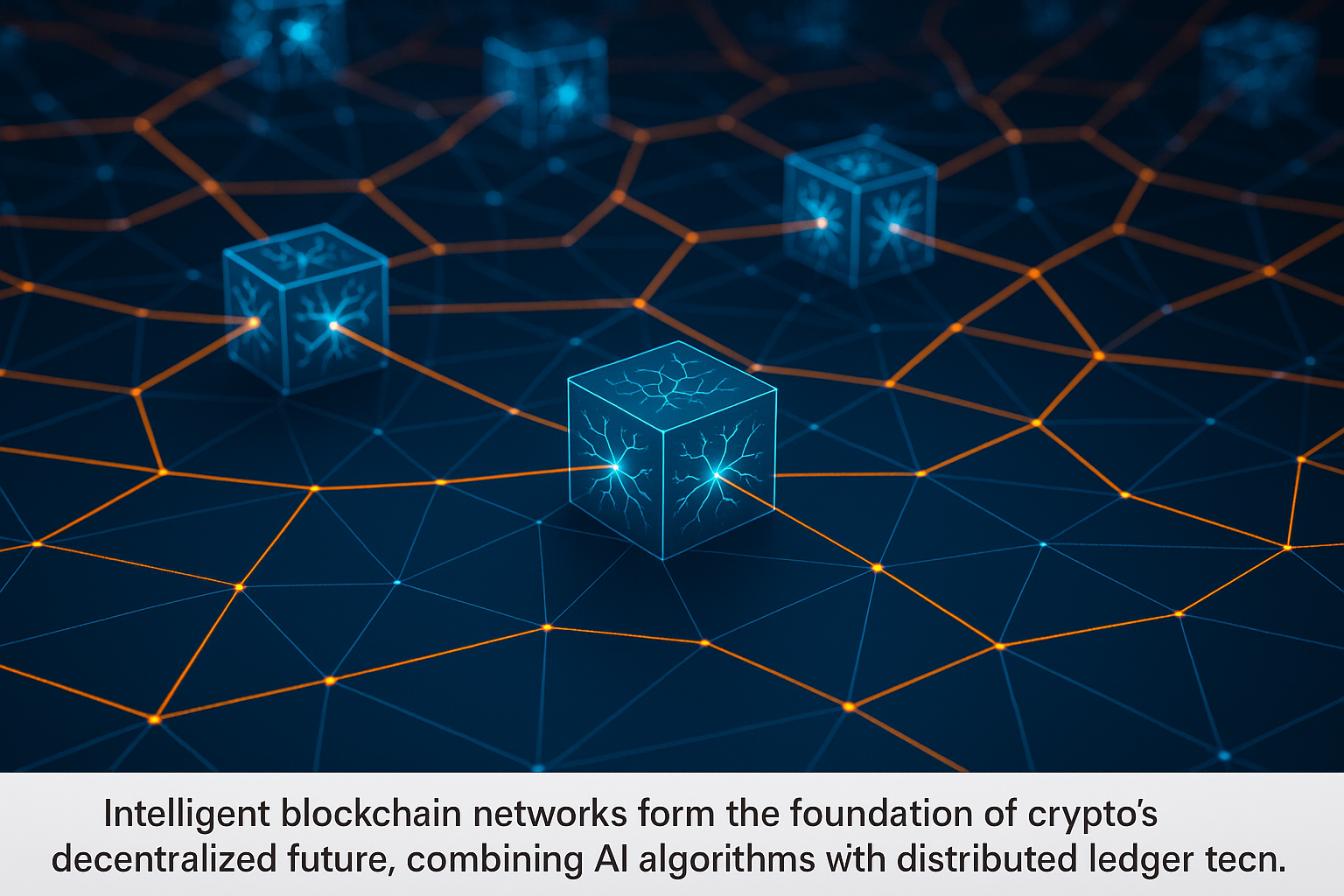 Intelligent chains power a decentralized crypto future, with AI-driven blockchain nodes and secure transactions.